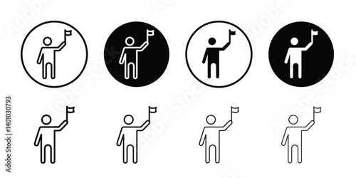 Surrender, capitulate, give up icon Vector flat thin line illustration