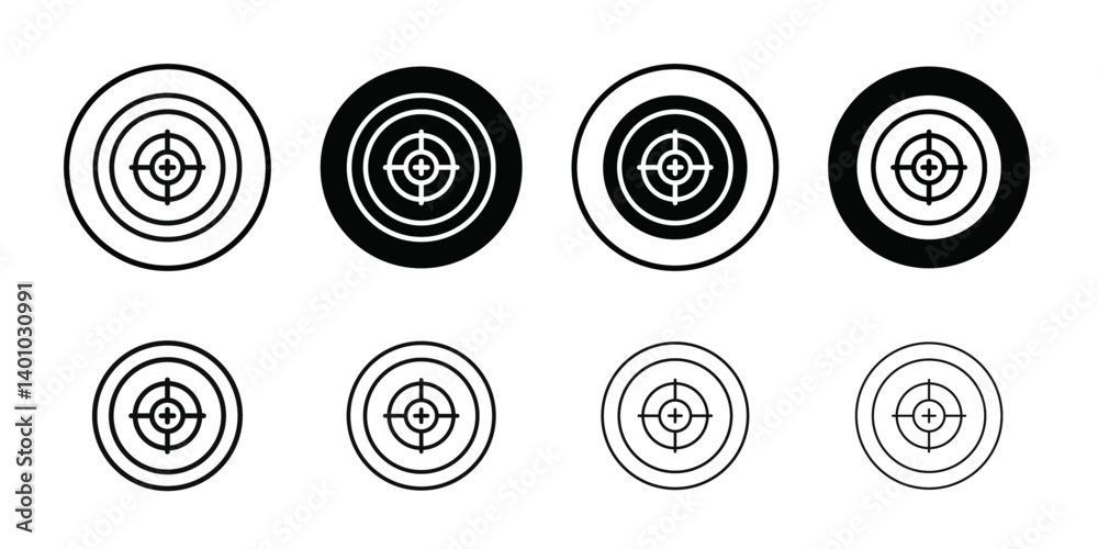 Target, aim, focus icon Vector flat thin line illustration Target, aim, focus icon Vector flat thin line illustration