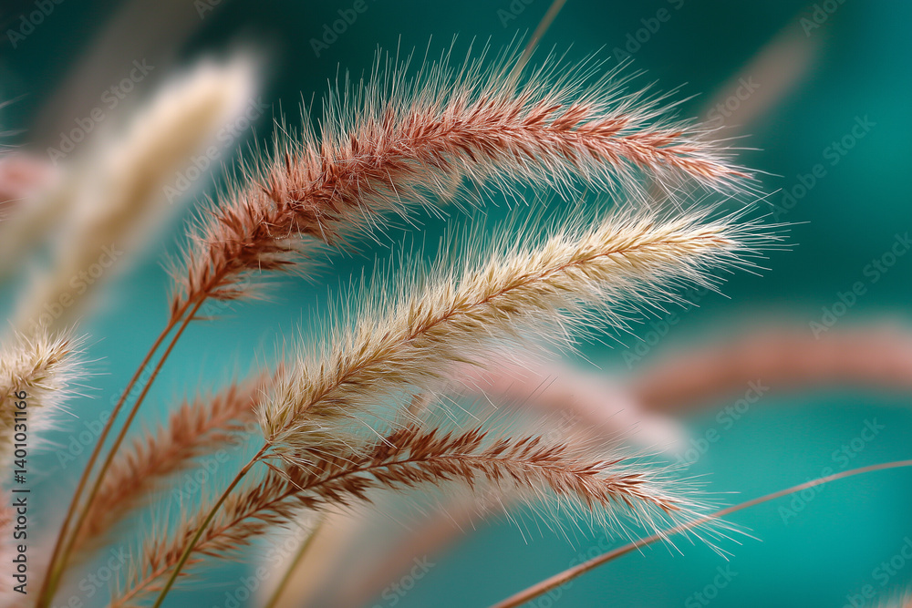 pampas grass with soft feathery plumes in shades of brown and beige against a teal background pampas grass with soft feathery plumes in shades of brown and beige against a teal background