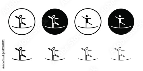 Tightrope walker icon Vector flat thin line illustration