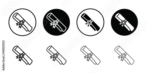 University, college degree icon Vector flat thin line illustration