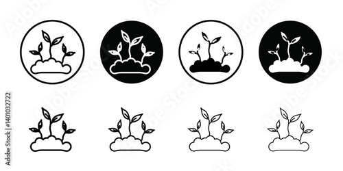Young sprout icon Vector flat thin line illustration