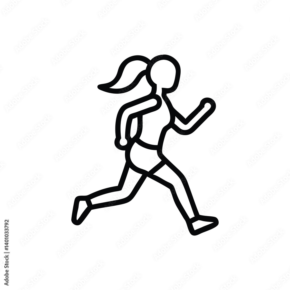 Running Woman Line Art Icon Fitness And Sport Exercise Workout Vector Illustration Graphic Design Element Running Woman Line Art Icon Fitness And Sport Exercise Workout Vector Illustration Graphic Design Element
