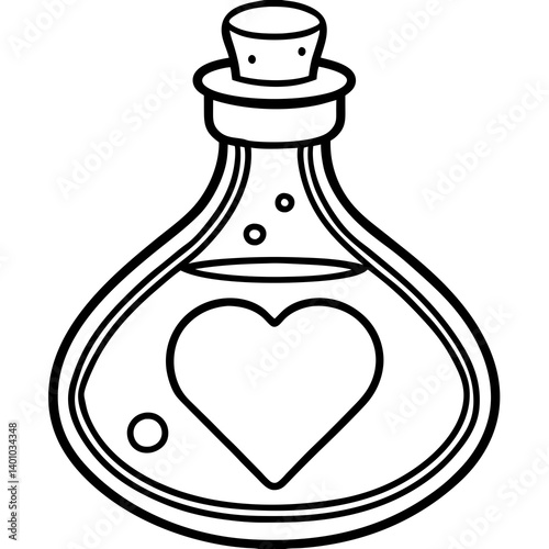 Stylish Love Elixir Bottle Outline