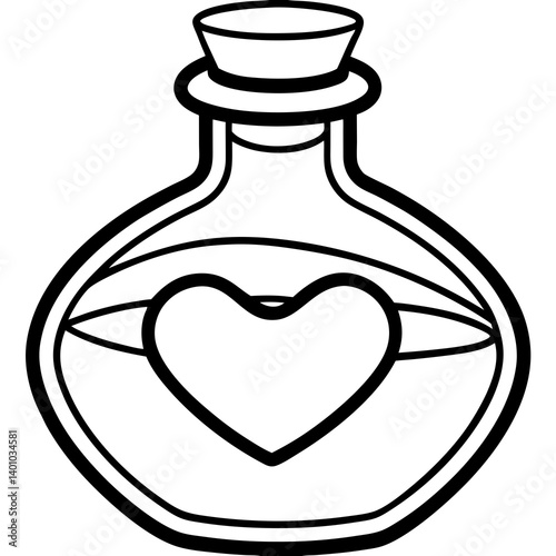 Stylish Love Elixir Bottle Outline