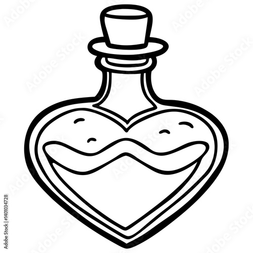 Stylish Love Elixir Bottle Outline