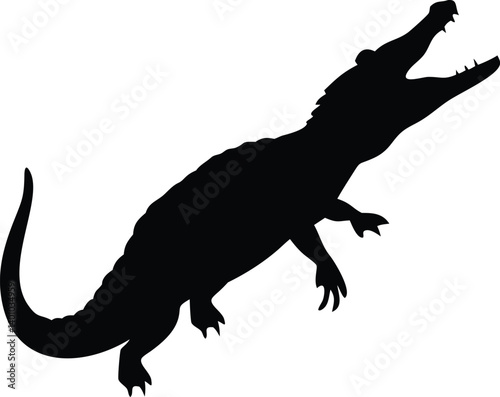  Create a minimalist crocodile silhouette vector illustration art