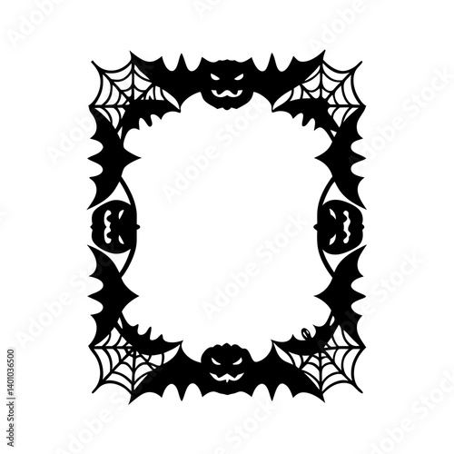 creative details Halloween frame Vector Illustration
