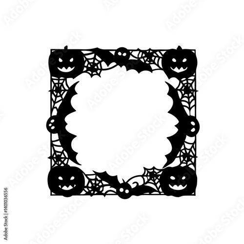 creative details Halloween frame Vector Illustration