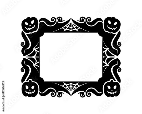 creative details Halloween frame Vector Illustration