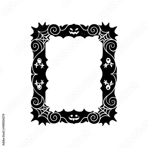 creative details Halloween frame Vector Illustration
