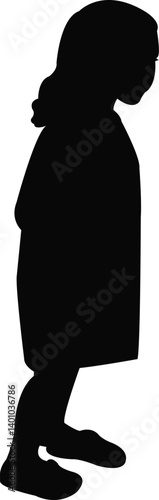 a girl standing body, silhouette vector