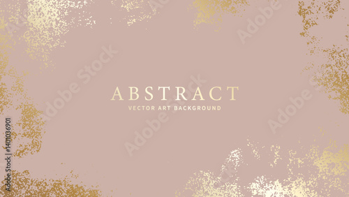 Abstract elegant design with gold pattern on pink background. Premium vector illustration for invitation, flyer, cover, luxe invite, business banner, prestigious voucher, social media, ads.