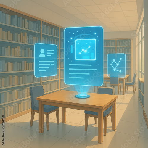 Web3 Social Media Platform Displaying Data in a Modern Library  