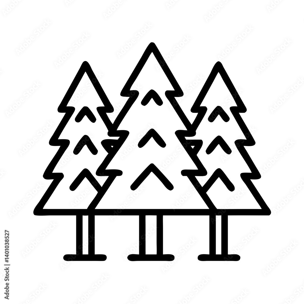 Group of Pine Trees Illustration Icon Design Group of Pine Trees Illustration Icon Design