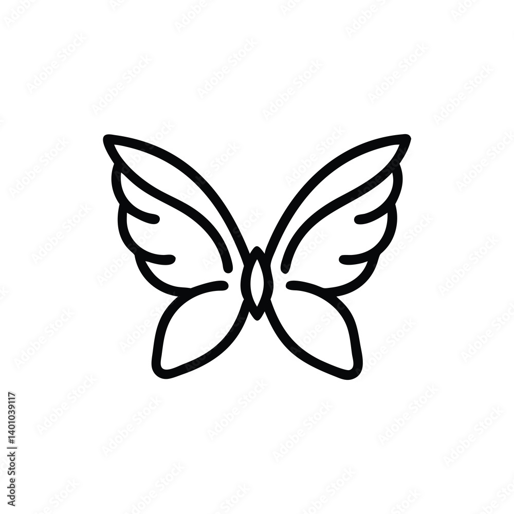 Simple Butterfly Outline Vector Illustration Isolated On White Background Perfect For Nature And Design Projects Simple Butterfly Outline Vector Illustration Isolated On White Background Perfect For Nature And Design Projects