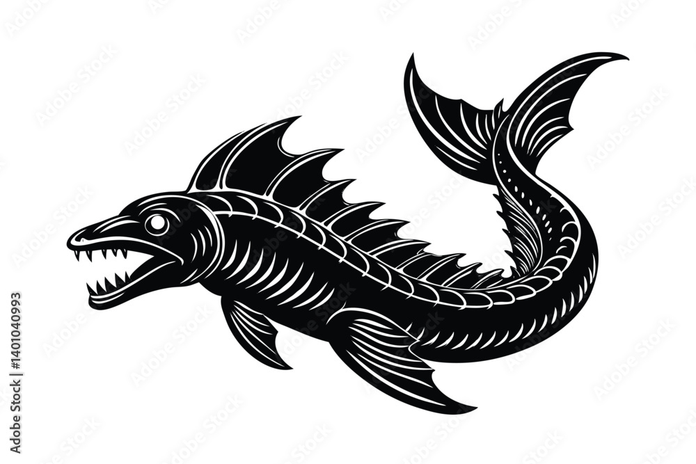Fototapeta premium leviathan-vector-illustration-on-white-background 