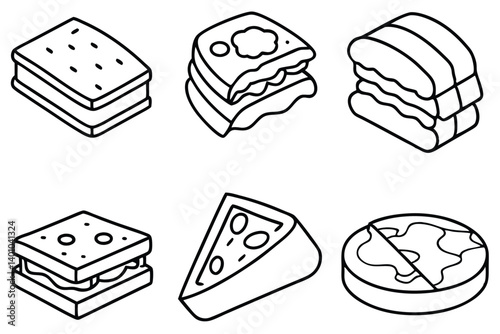 A set of vector icons featuring dice for games of chance and luck