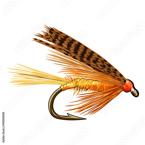 fly fishing flies hook illustration logo vector image t shirt
