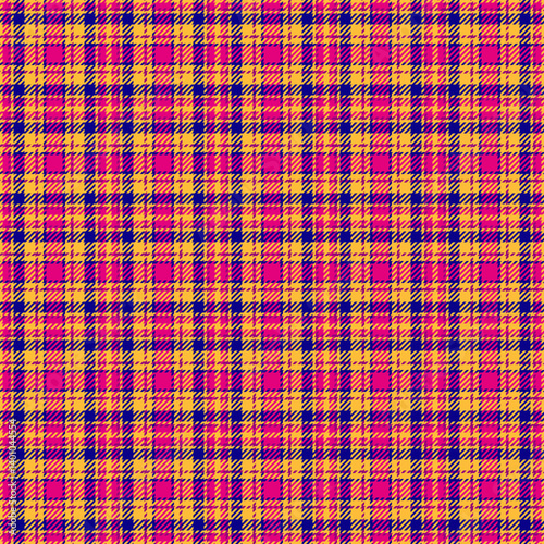 Vibrant yellow, pink, and blue plaid pattern.  Perfect for textile design, fashion, website backgrounds, or any project needing bold geometric texture.