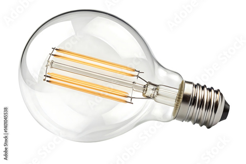 Wallpaper Mural This isolated bright transparent electric light bulb, a symbol of energy and innovation, sits on a white background Torontodigital.ca