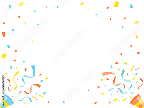 夏　セール・キャンペーン　紙吹雪　フレーム・バナー背景	