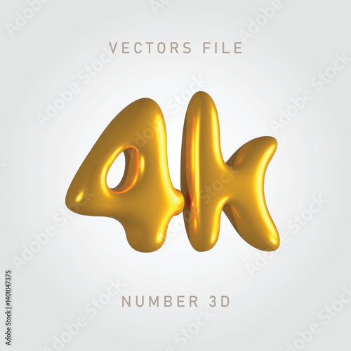 4k gold color, shiny and clean