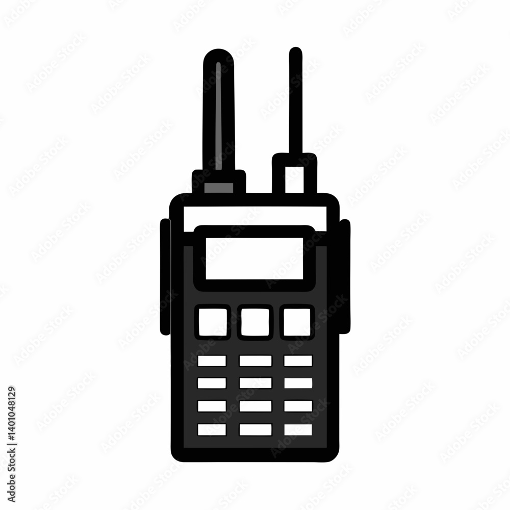 Two Way Radio Communication Device Modern Flat Vector Illustration Design Two Way Radio Communication Device Modern Flat Vector Illustration Design