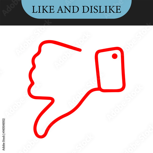 Like and dislike icon. Thumbs up and thumbs down.