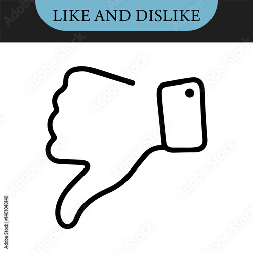 Like and dislike icon. Thumbs up and thumbs down.