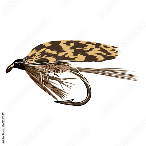 fly fishing flies hook illustration logo vector image t shirt
