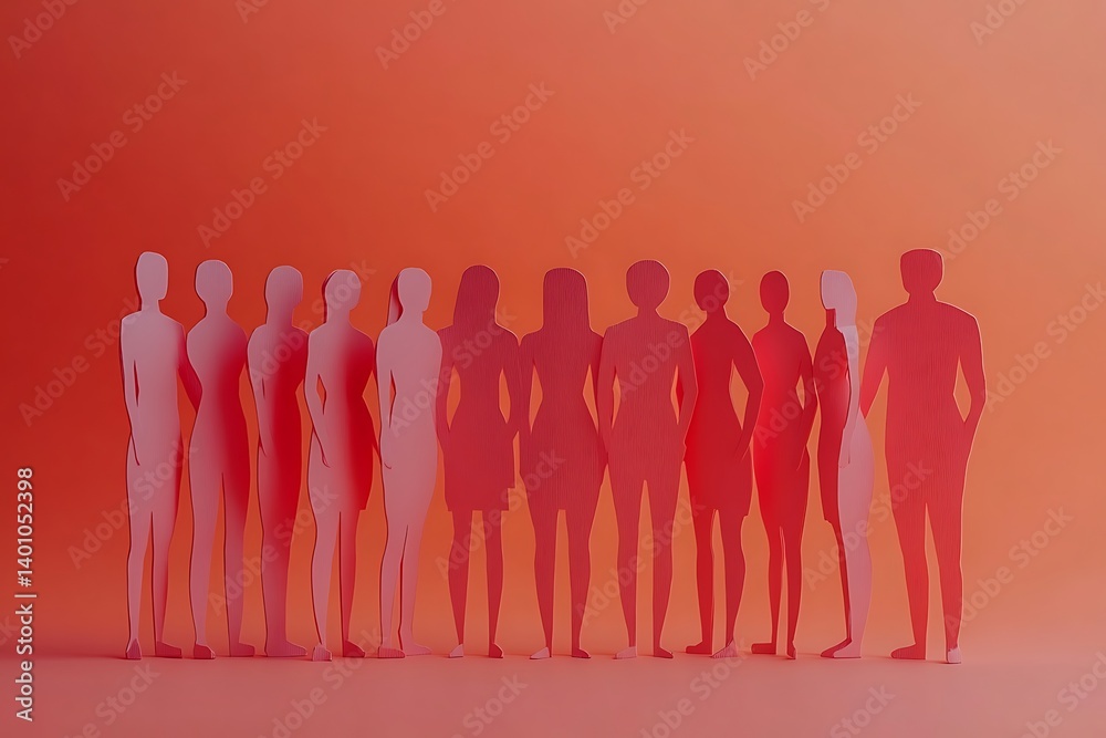 Obraz premium Diverse Team Unity Red Background2