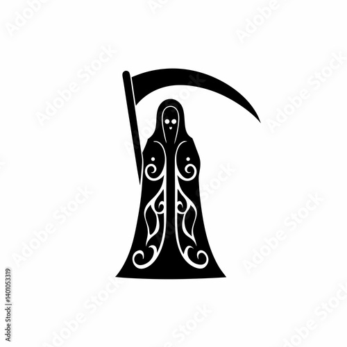 creative details Grim Reaper Icon Vector Illustration