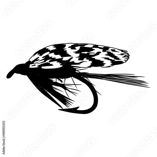 fly fishing flies hook illustration logo vector image t shirt
