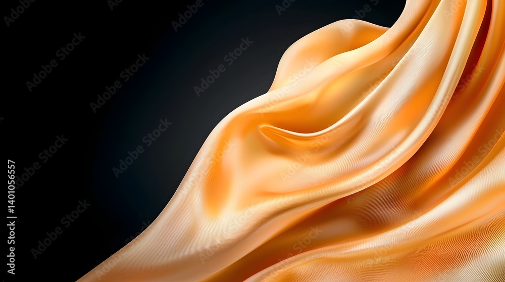 Fototapeta premium Mesmerizing golden silk waves with shine and luxurious texture creating a smooth and fluid surface perfect for opulent backgrounds elegant fashion designs or high end digital art