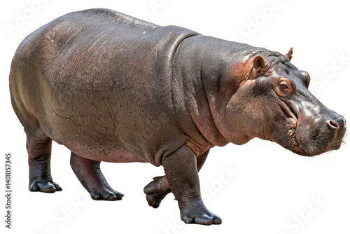 hippopotamus in water isolated