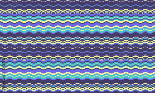 Vibrant wavy stripes in calming pastel hues create a seamless pattern perfect for textile design, website backgrounds, or any project needing a touch of modern retro style.