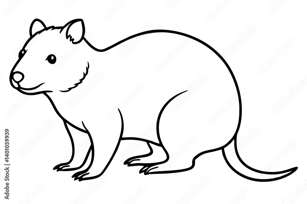 Obraz premium Quokka Minimal Line Drawing