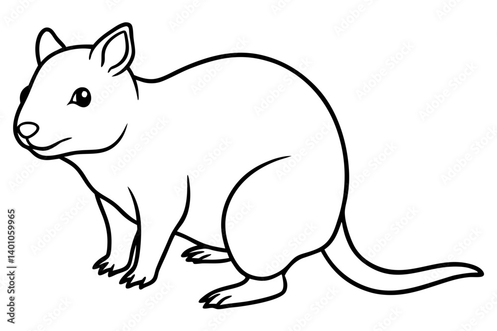Obraz premium Quokka Minimal Line Drawing