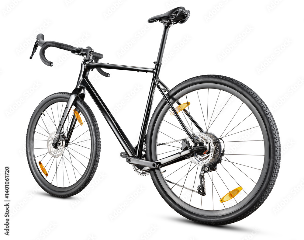 Obraz premium Black Gravel Bike Isolated on White Background