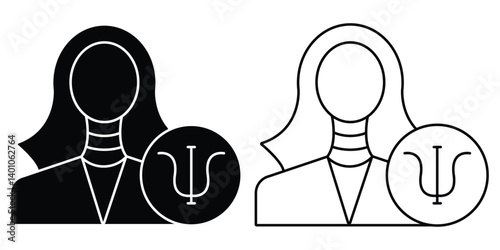 Mental health icons outline and solid psychology symbol, panic, mind disorder and more. Vector illustration