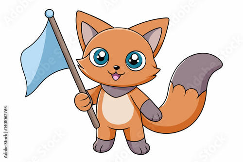 A cute cat vector art in illustration on white background