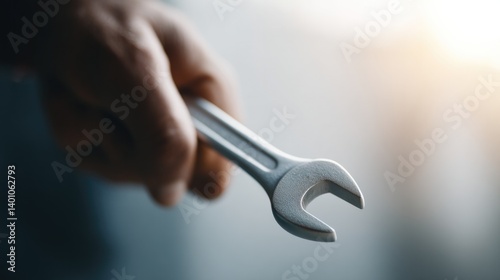 Wallpaper Mural close-up of technician hand holding wrench Torontodigital.ca