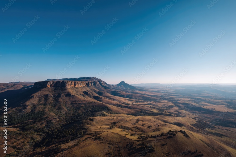 Fototapeta premium drone-shot aerial view captures south african landscape from top-down perspective