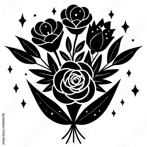 Elegant floral vow clipart on white background. Instant download for creative digital projects. 