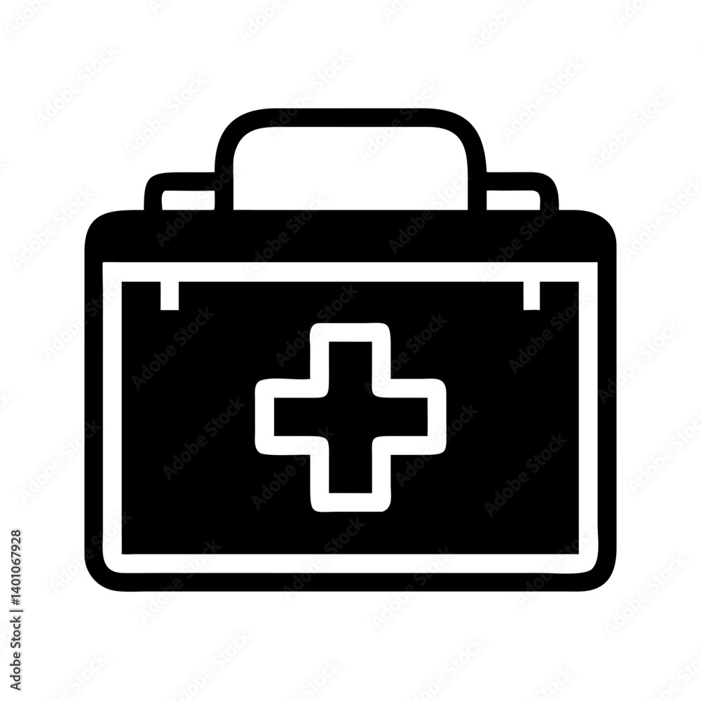 First Aid Kit with Cross Symbol Icon Design First Aid Kit with Cross Symbol Icon Design