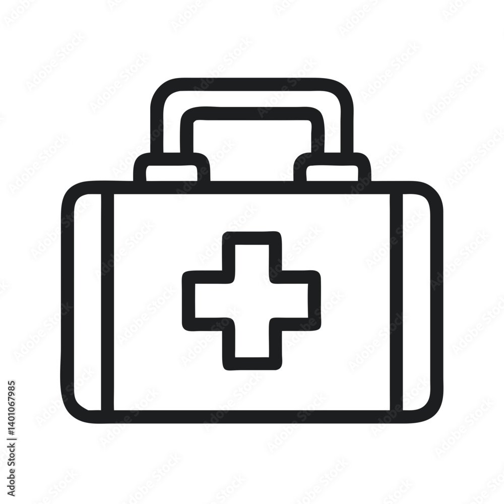 First Aid Kit with Cross Symbol Icon Design First Aid Kit with Cross Symbol Icon Design