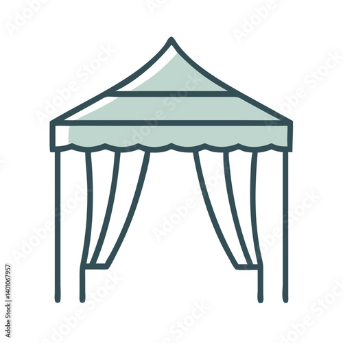 Camping Canopy Tent with Open Sides Icon Design