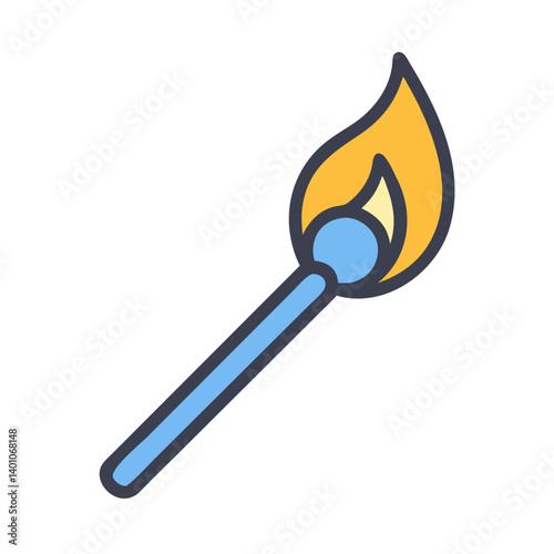 Lit Matchstick with Small Flame Icon Design