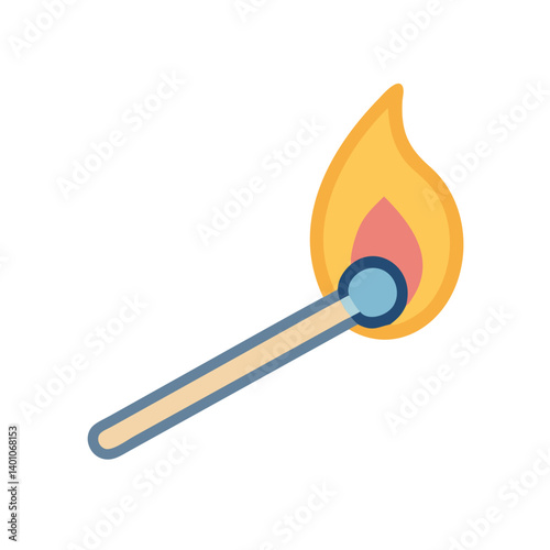 Lit Matchstick with Small Flame Icon Design